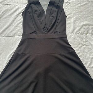 Le Chateau Black V-Neck Mini Dress